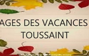 Stages pour les vacances de Toussaint