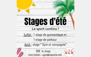 Stages d'été 2021