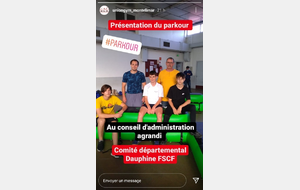 Présentation du parkour au C.A. agrandi du comité départemental